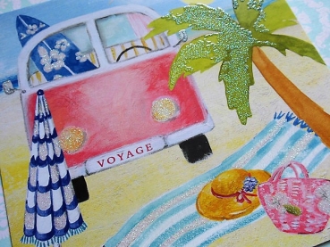 Carola Pabst Postkarte Am Strand quadratisch